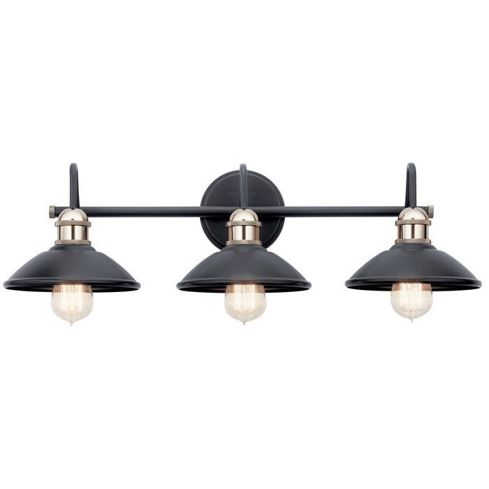 Kichler 45945BK Three Light Bath, Black