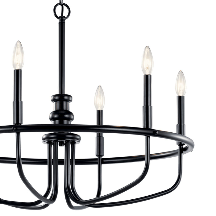 Kichler 52304BK Six Light Chandelier, Black