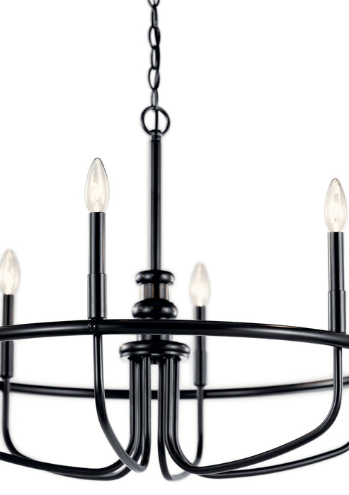 Kichler 52304BK Six Light Chandelier, Black