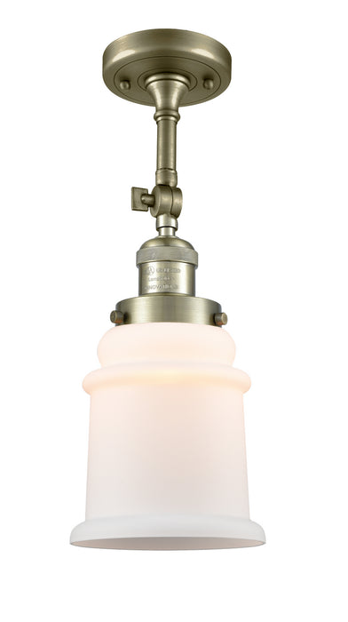 Innovations 201F-AB-G181 One Light Semi-Flush Mount, Antique Brass