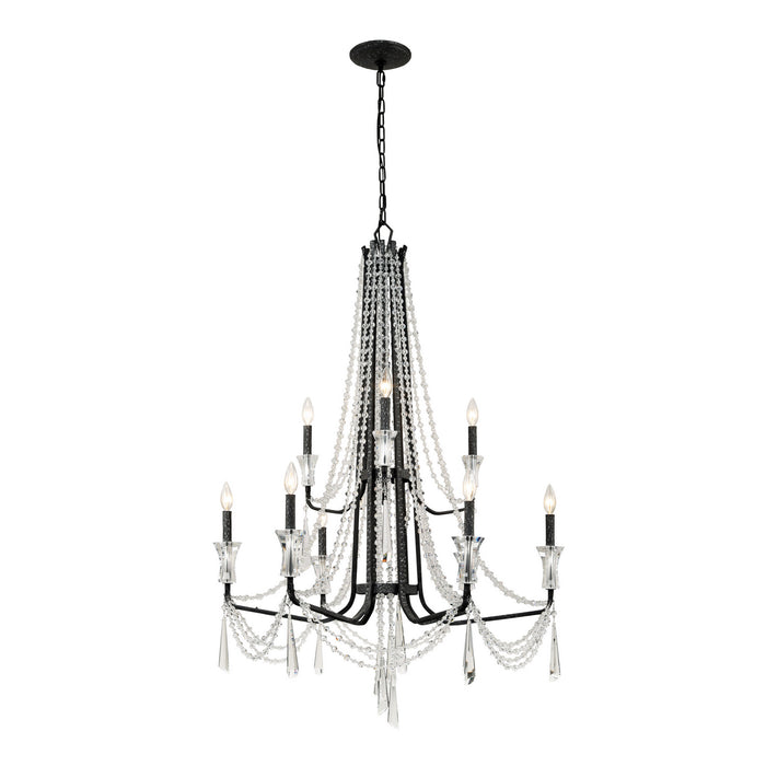 Varaluz 270C09OX Nine Light Chandelier, Onyx