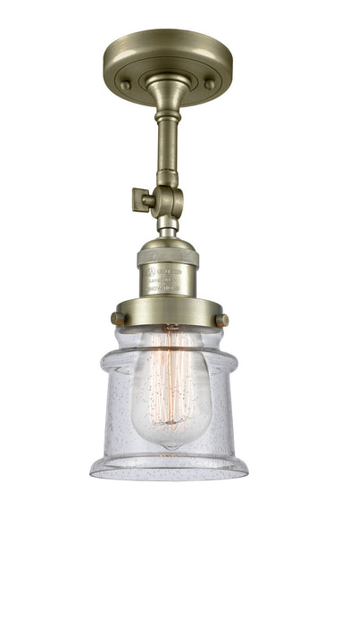 Innovations 201F-AB-G184S One Light Semi-Flush Mount, Antique Brass