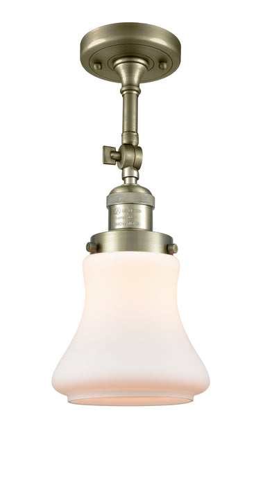 Innovations 201F-AB-G191 One Light Semi-Flush Mount, Antique Brass