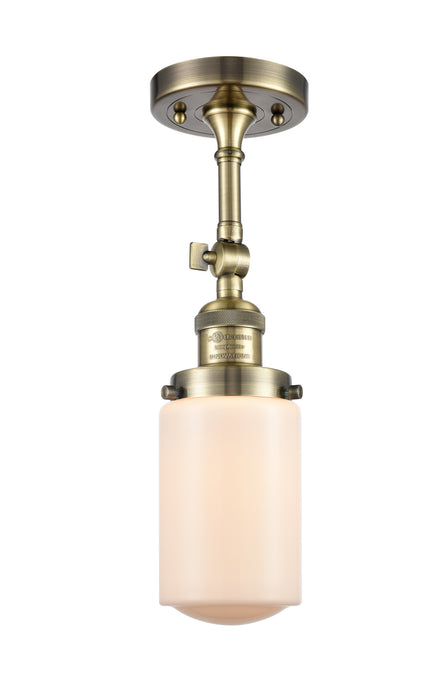 Innovations 201F-AB-G311 One Light Semi-Flush Mount, Antique Brass