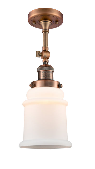 Innovations 201F-AC-G181 One Light Semi-Flush Mount, Antique Copper