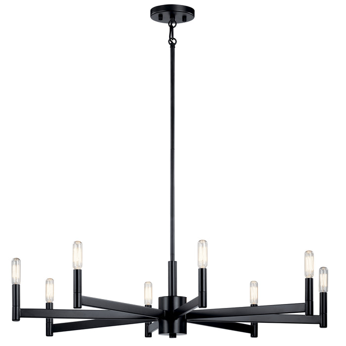Kichler 43857BK Eight Light Chandelier, Black