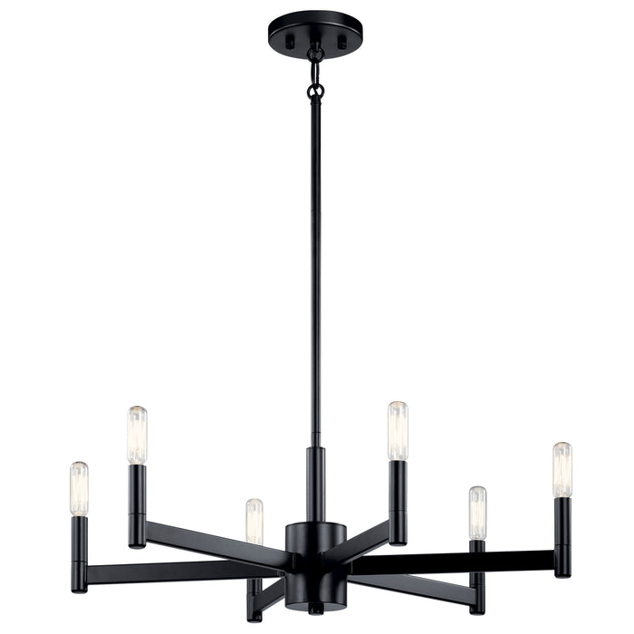 Kichler 43859BK Six Light Chandelier, Black