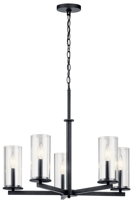 Kichler 43999BK Five Light Chandelier, Black