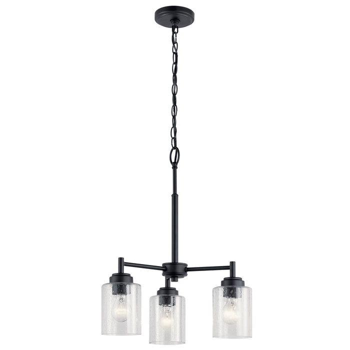 Kichler 44029BK Three Light Mini Chandelier, Black