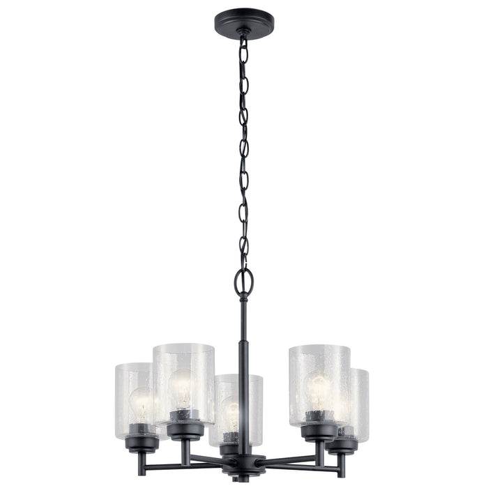 Kichler 44030BK Five Light Chandelier, Black