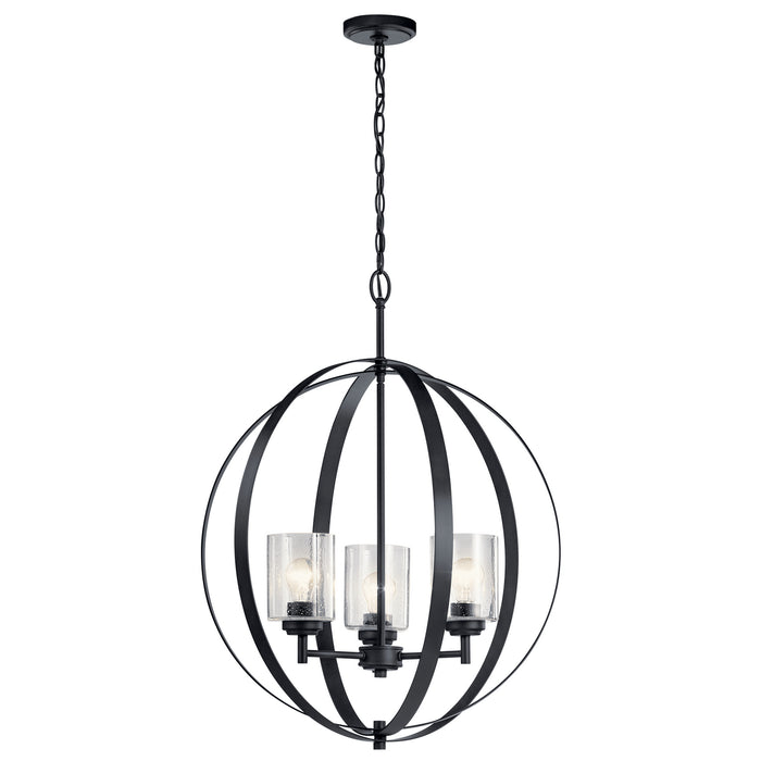 Kichler 44034BK Three Light Chandelier, Black