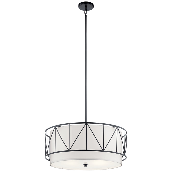 Kichler 52072BK Four Light Pendant, Black