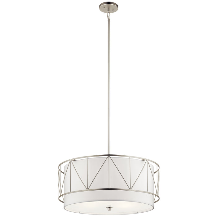 Kichler 52072SN Four Light Pendant, Satin Nickel