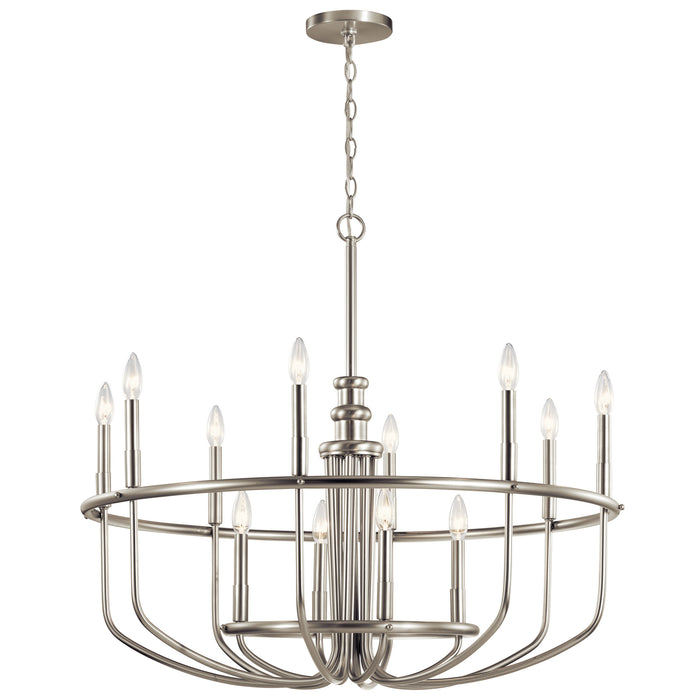 Kichler 52305NI 12 Light Chandelier, Brushed Nickel