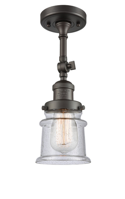 Innovations 201F-OB-G184S One Light Semi-Flush Mount, Oil Rubbed Bronze
