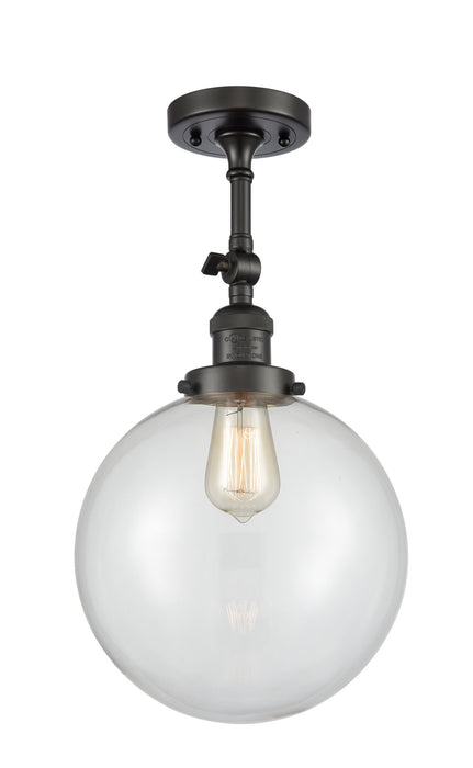 Innovations 201F-OB-G202-10 One Light Semi-Flush Mount, Oil Rubbed Bronze