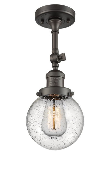 Innovations 201F-OB-G204-6 One Light Semi-Flush Mount, Oil Rubbed Bronze