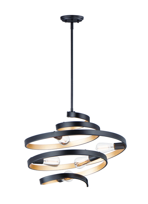Maxim 12235BKGLD Five Light Pendant, Black / Gold