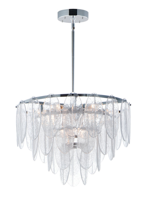 Maxim 30735CLWTPC Nine Light Chandelier, White / Polished Chrome
