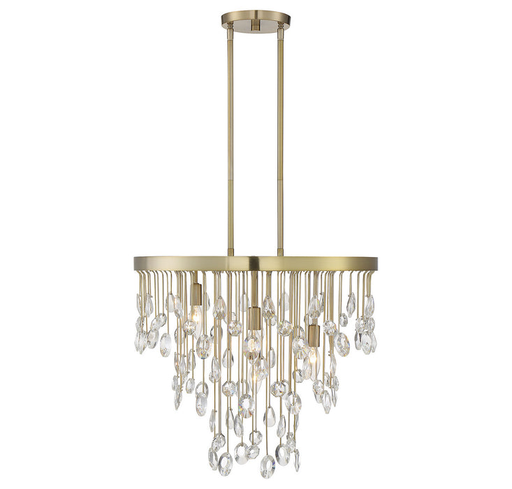 Savoy House 1-1846-4-127 Four Light Chandelier, Noble Brass