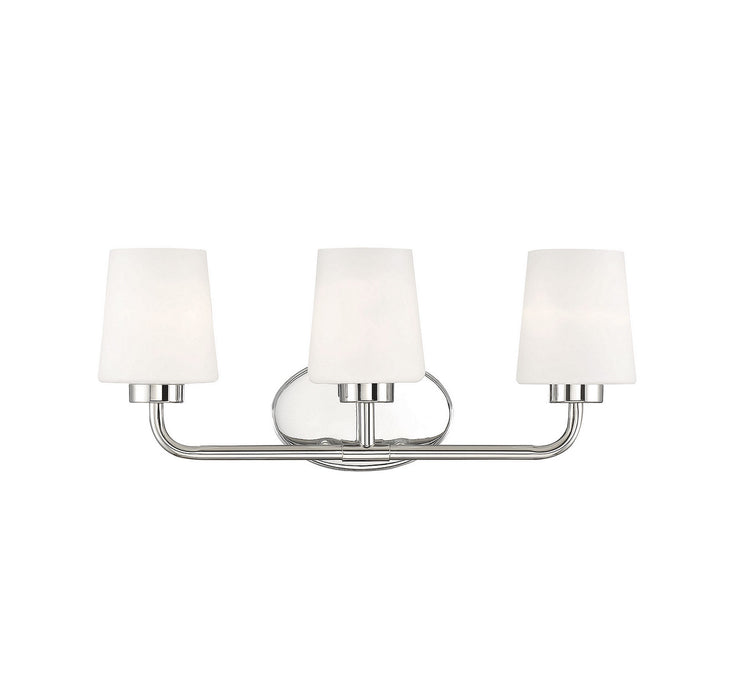 Savoy House 8-4090-3-109 Three Light Bath Bar, Polished Nickel