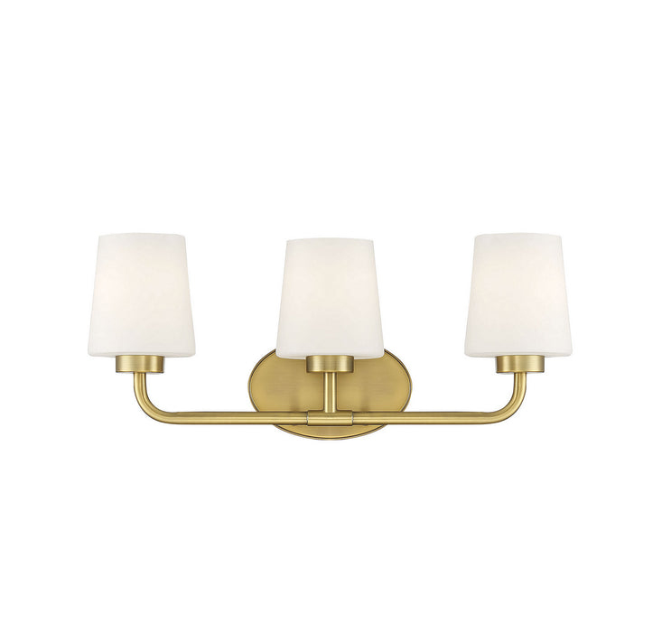 Savoy House 8-4090-3-322 Three Light Bath Bar, Warm Brass