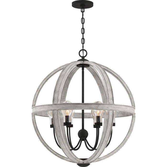 Quoizel CAL2828GK Six Light Pendant, Grey Ash