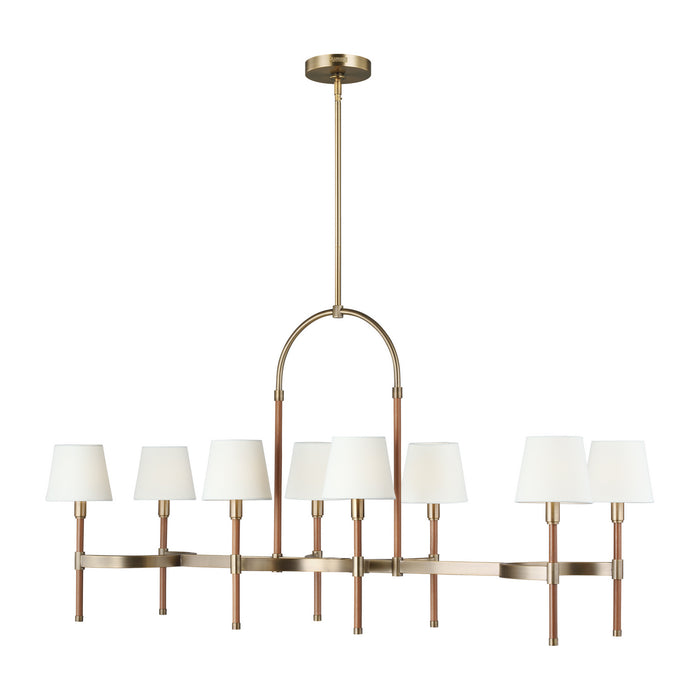 Visual Comfort Studio LC1028TWB Eight Light Chandelier, Time Worn Brass
