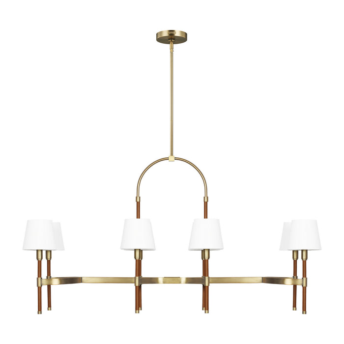 Visual Comfort Studio LC1028TWB Eight Light Chandelier, Time Worn Brass
