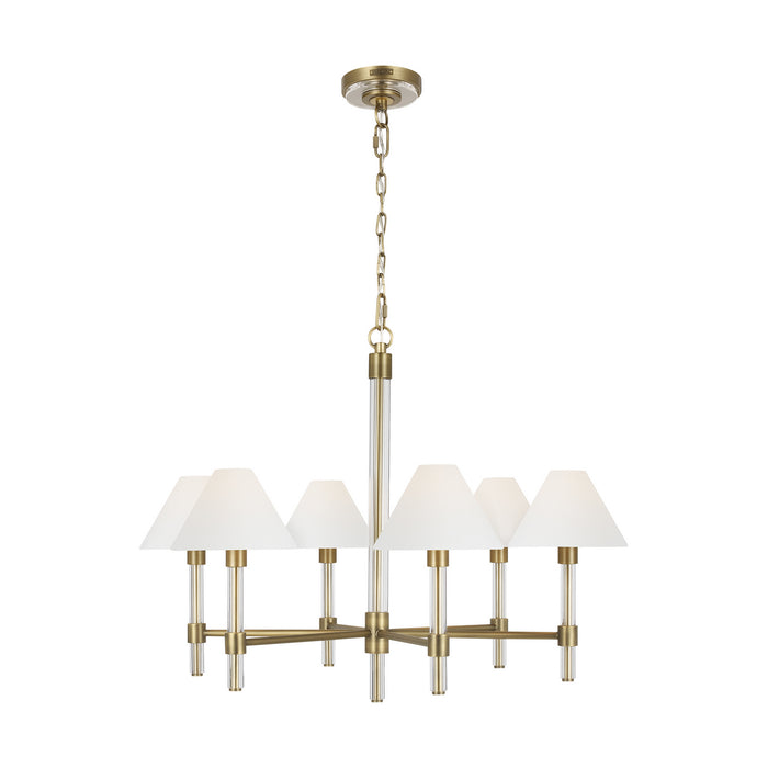 Visual Comfort Studio LC1076TWB Six Light Chandelier, Time Worn Brass