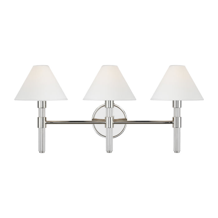 Visual Comfort Studio LV1043PN Three Light Vanity, Polished Nickel