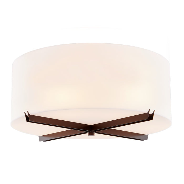 Justice Designs ACR-9526-OPAL-DBRZ Six Light Flush-Mount, Dark Bronze