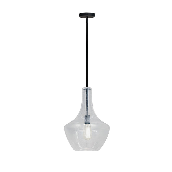 Justice Designs FSN-4170-SEED-MBLK One Light Pendant, Matte Black