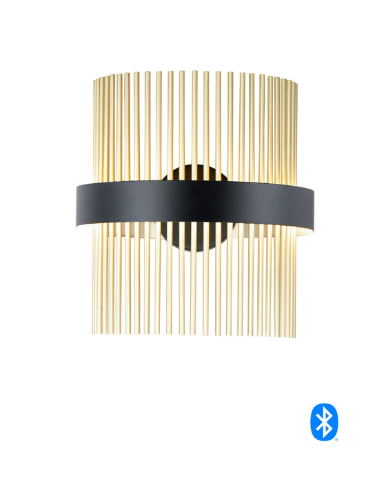 ET2 E34201-BKSBR LED Wall Sconce, Black / Satin Brass