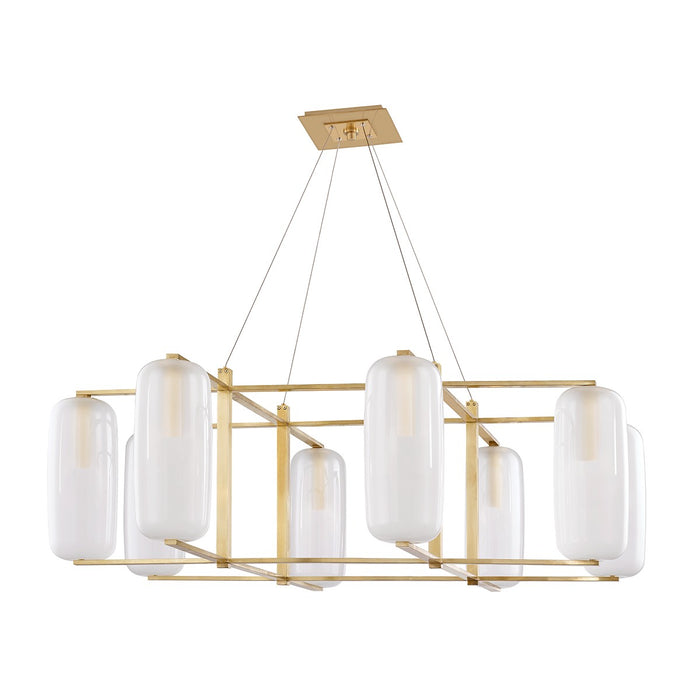 Hudson Valley 3478-AGB Eight Light Chandelier, Aged Brass