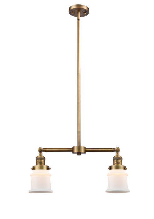 Innovations 209-BB-G181S Two Light Island Pendant, Brushed Brass