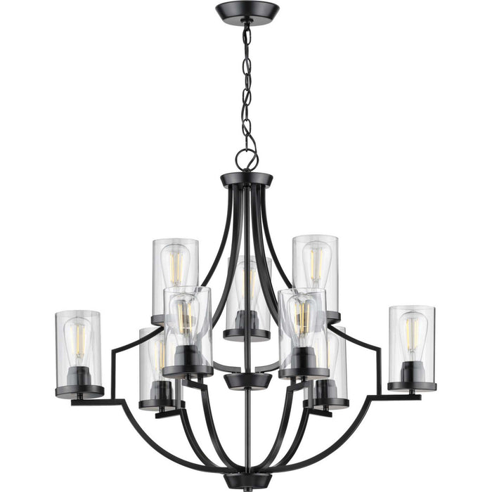 Progress Lighting P400198-031 Nine Light Chandelier, Black