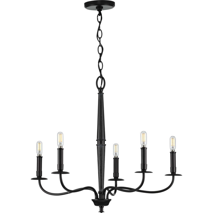 Progress Lighting P400199-031 Five Light Chandelier, Black