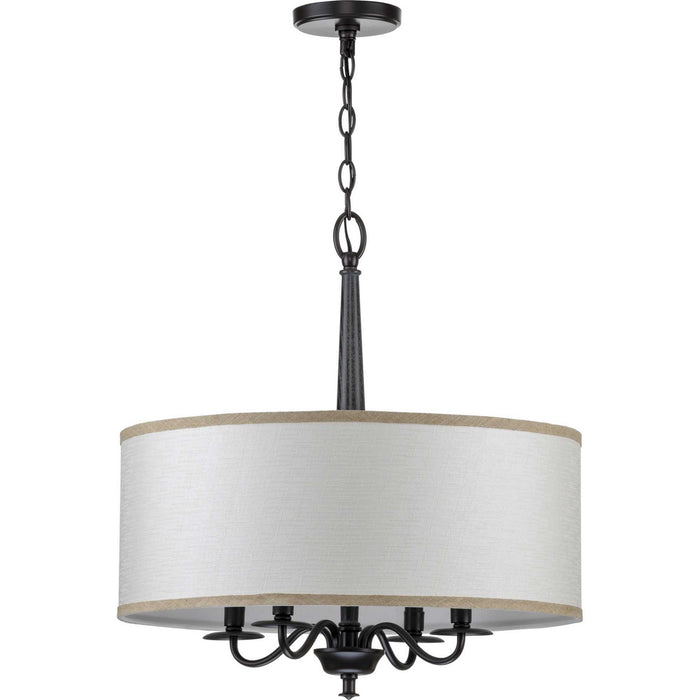 Progress Lighting P400218-031 Four Light Chandelier, Black