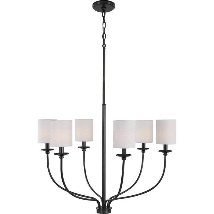 Progress Lighting P400227-031 Six Light Foyer Chandelier, Black
