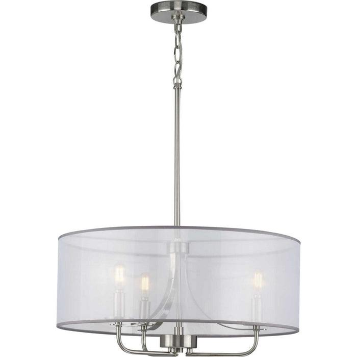Progress Lighting P500243-009 Three Light Pendant, Brushed Nickel