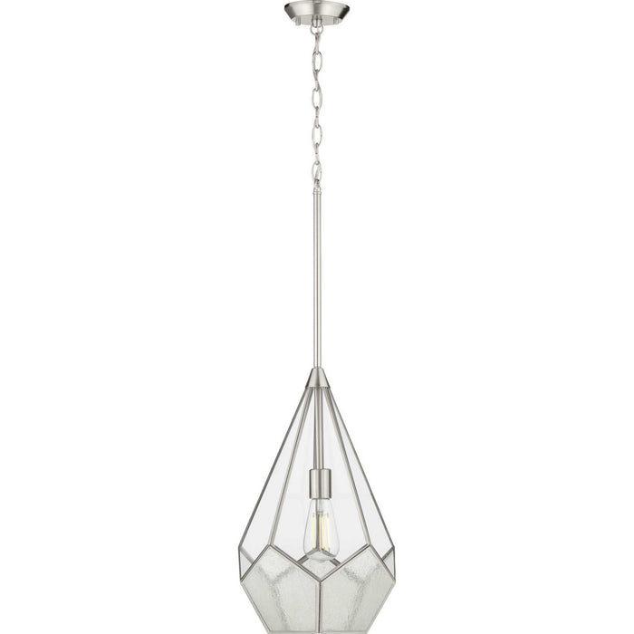 Progress Lighting P5319-09 One Light Pendant, Brushed Nickel