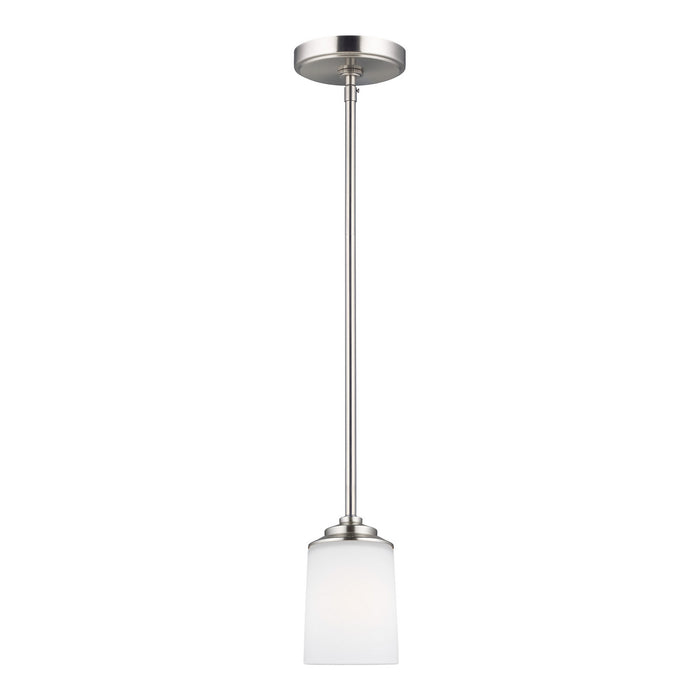 Generation Lighting 6130701-962 One Light Mini-Pendant, Brushed Nickel