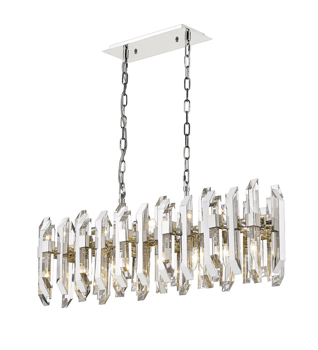 Z-Lite 4006-11L-PN 11 Light Linear Chandelier, Polished Nickel