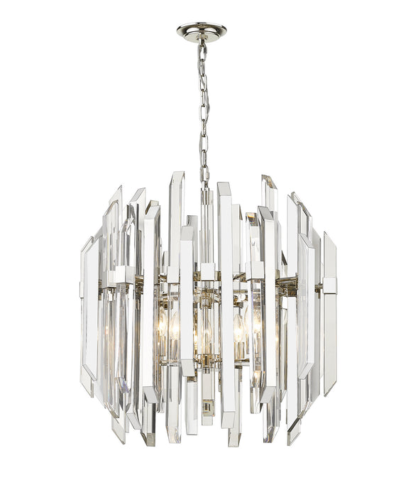 Z-Lite 4006-9PN Six Light Chandelier, Polished Nickel