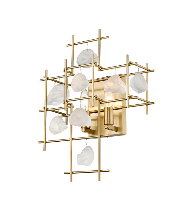 Z-Lite 4007S-AGBR Two Light Wall Sconce, Aged Brass