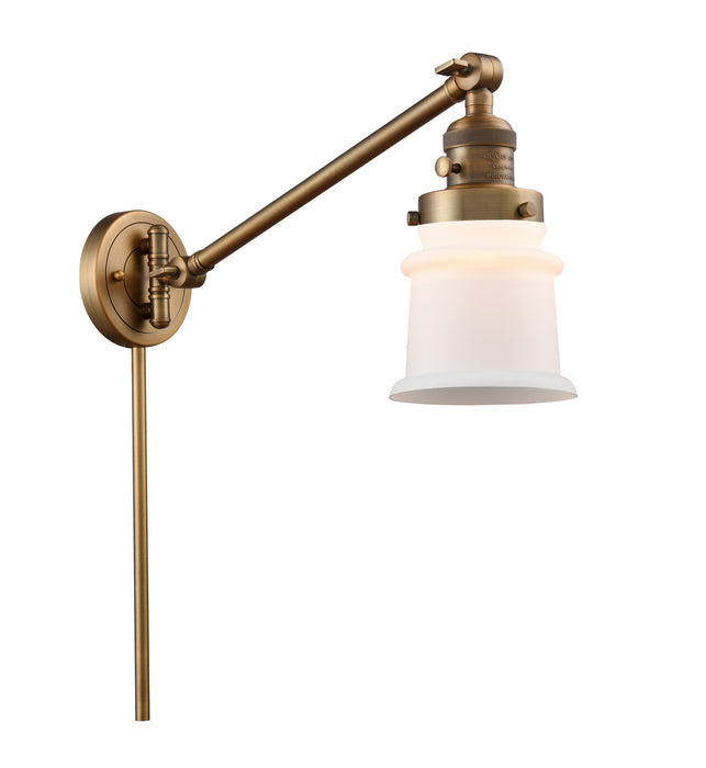 Innovations 237-BB-G181S One Light Swing Arm Lamp, Brushed Brass