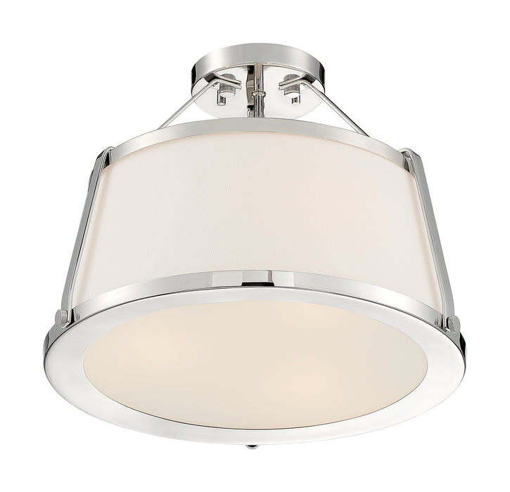 Nuvo Lighting 60-6996 Three Light Semi Flush Mount, Polished Nickel