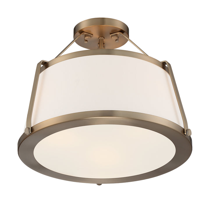 Nuvo Lighting 60-6997 Three Light Semi Flush Mount, Burnished Brass