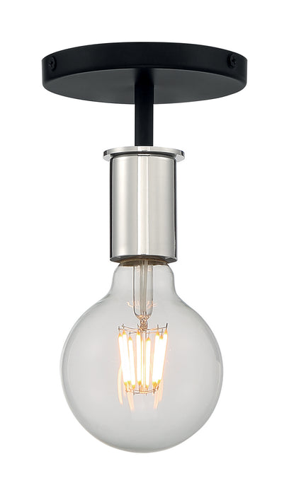 Nuvo Lighting 60-7353 One Light Semi Flush Mount, Black / Polished Nickel